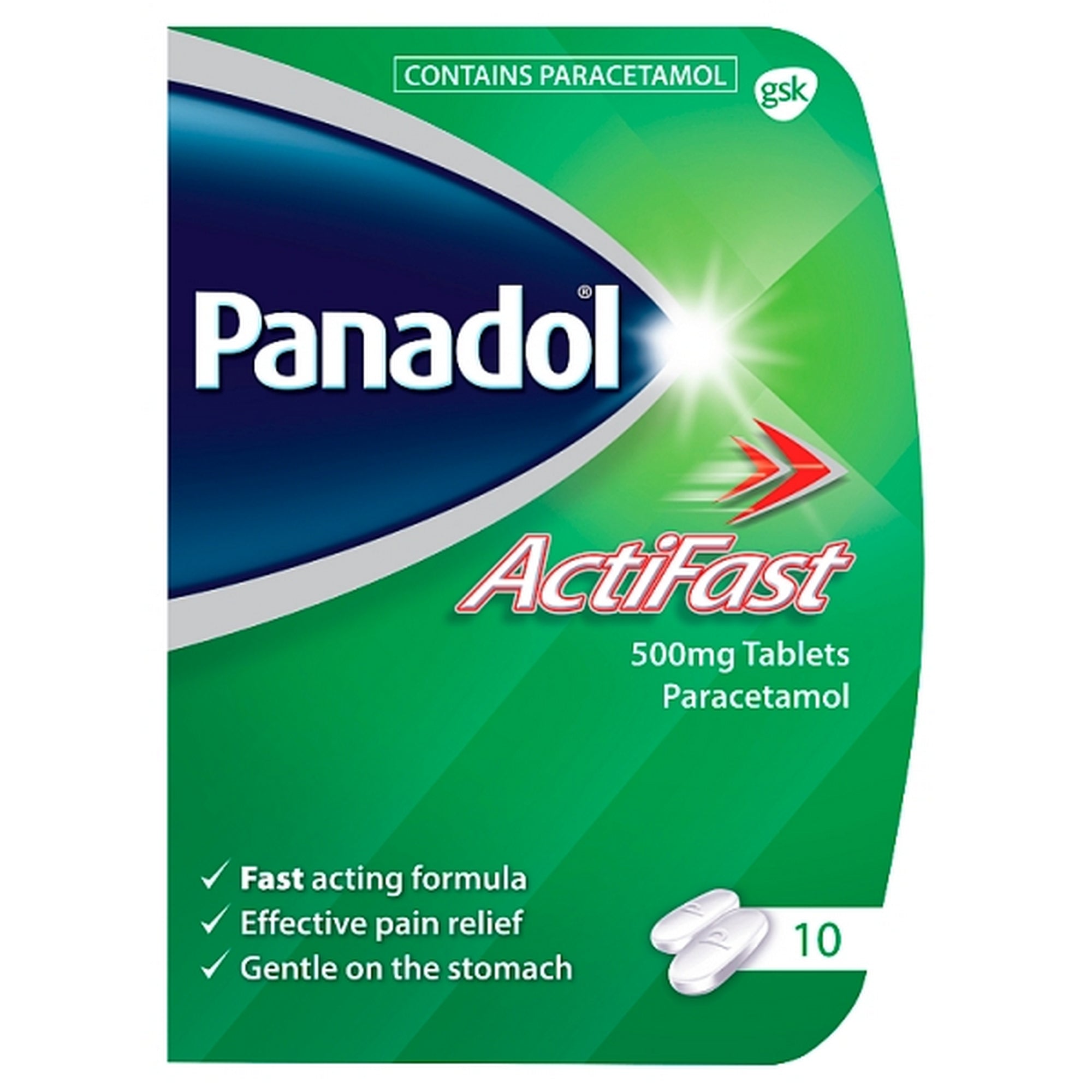 Panadol Actifast Paracetamol 500Mg Tablets 10 Pack