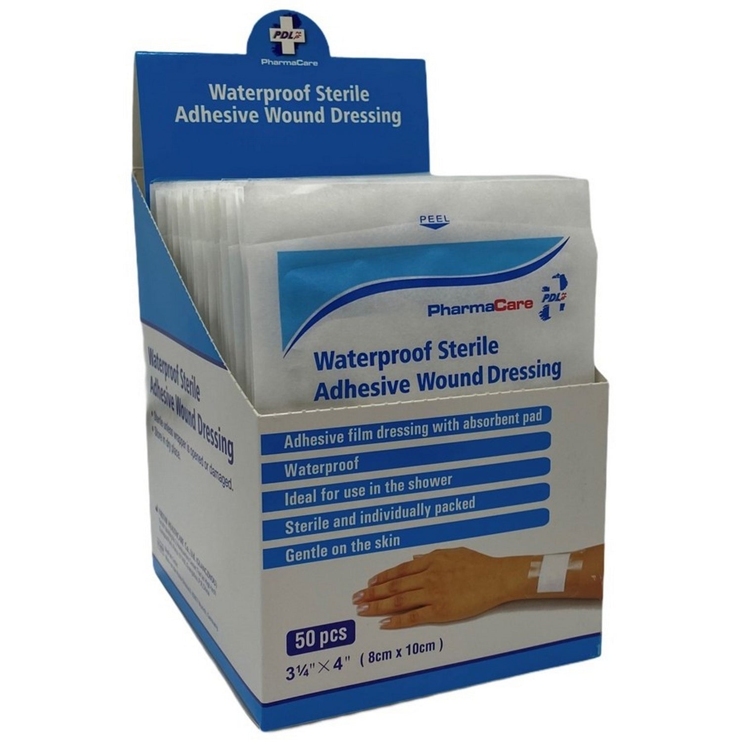 Pharmacare Waterproof Sterile Adhesive Dressings 8cm x 10cm – McCabes