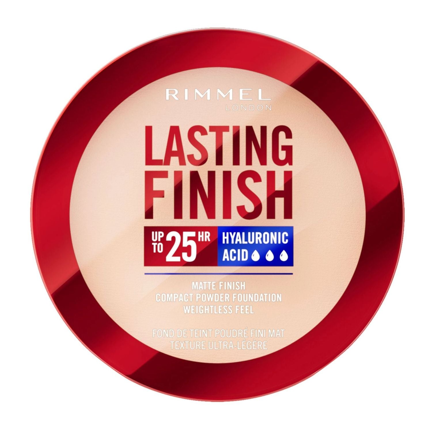 Rimmel Lasting Finish compact powder on a white background