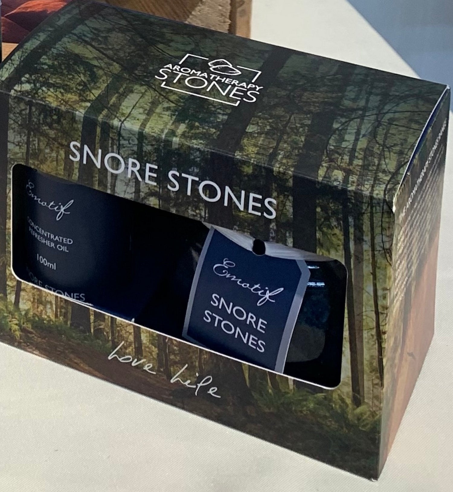 CORIN CRAFT SNORE STONE AND OIL GIFT SET Box