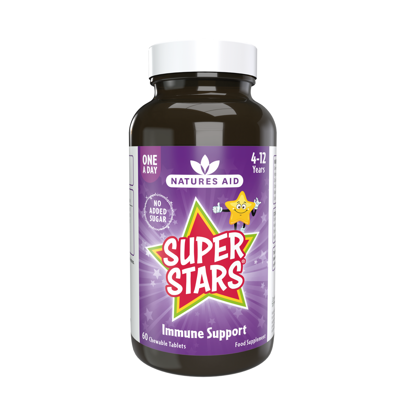 Natures Aid Super Stars Immune Chewable Tablets 60S