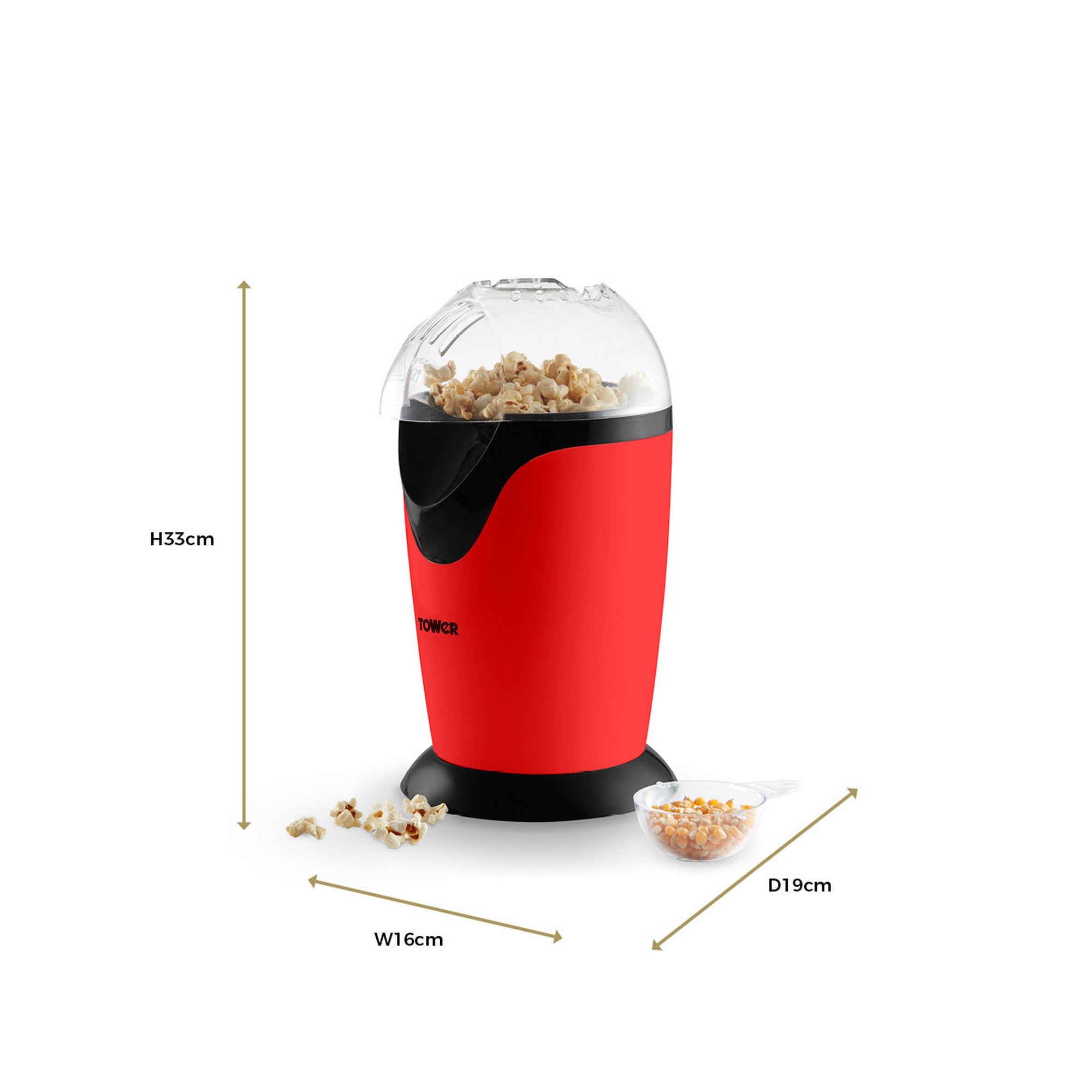 Tower 1200W Popcorn Maker Dimensions