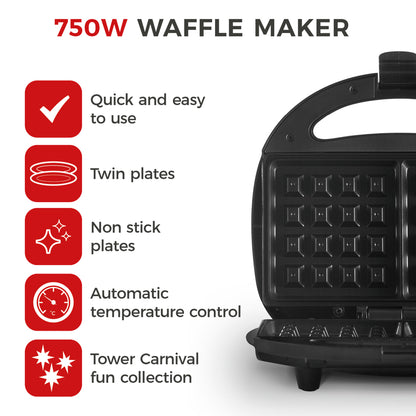 Tower 750W Waffle Maker Info 1