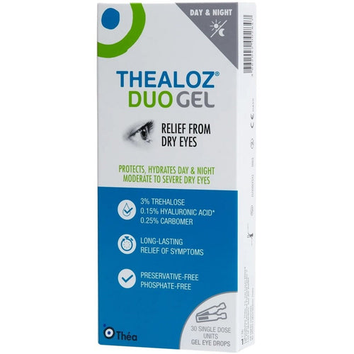 90 Thealoz Duo Gel (Single Dose Units) Eye Drops - Longer-Lasting Relief For Dry, Tired