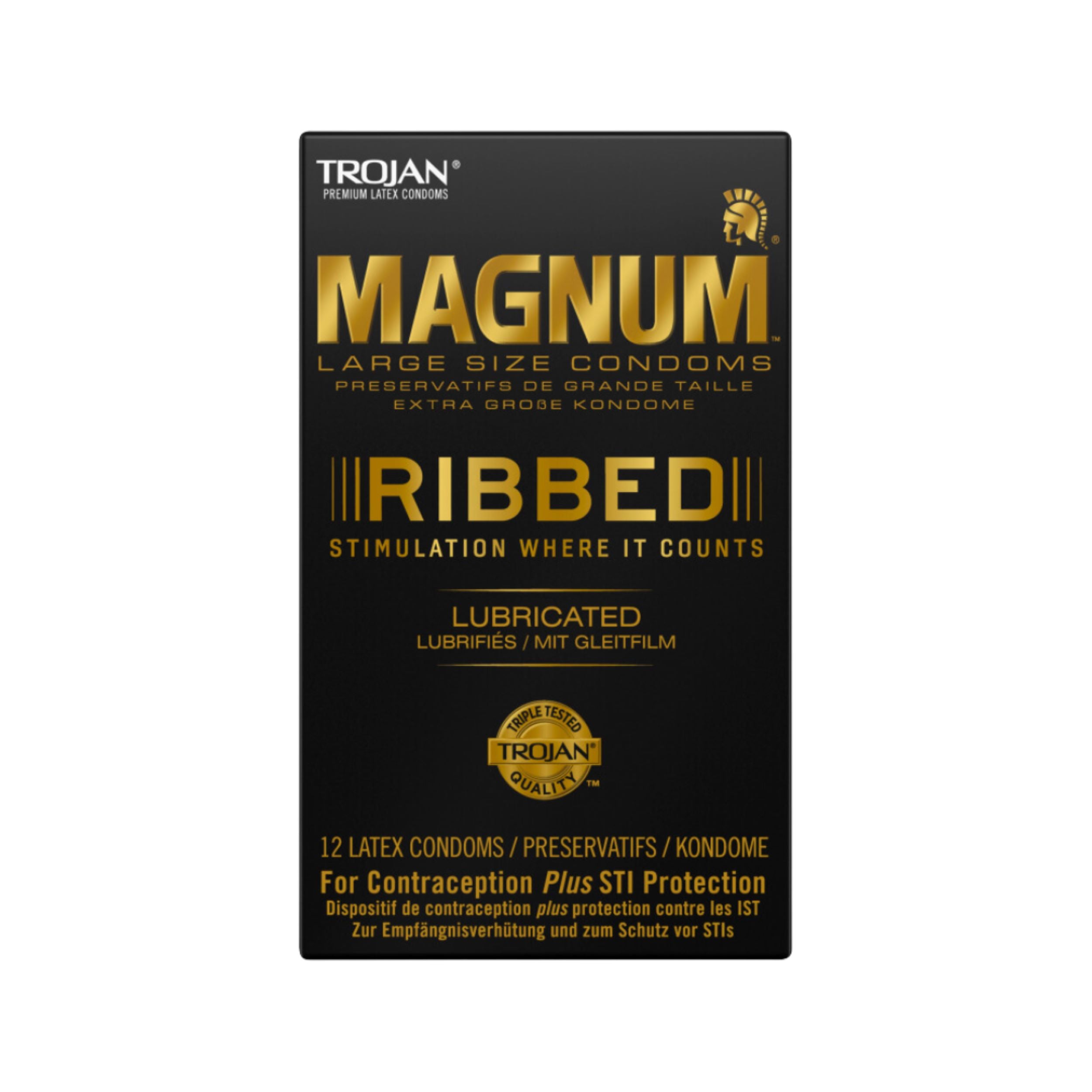 Trojan Magnum Ribbed Condoms 12 Pack