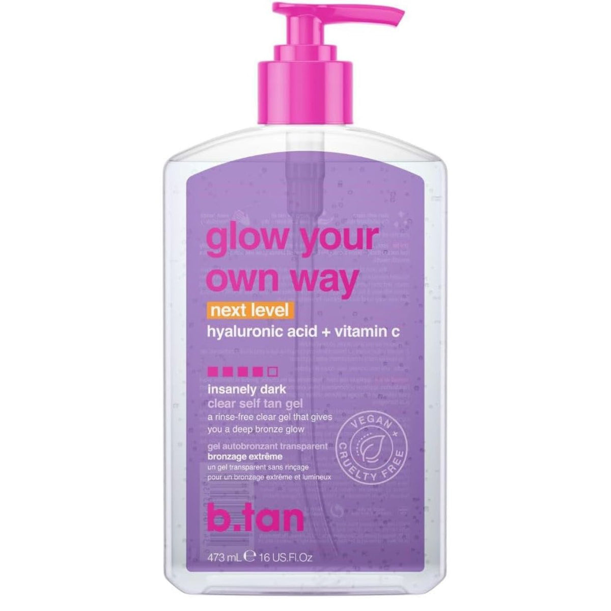 B.Tan Clear Self Tanning Gel Glow Your Own Way Next Level - 437ml ...