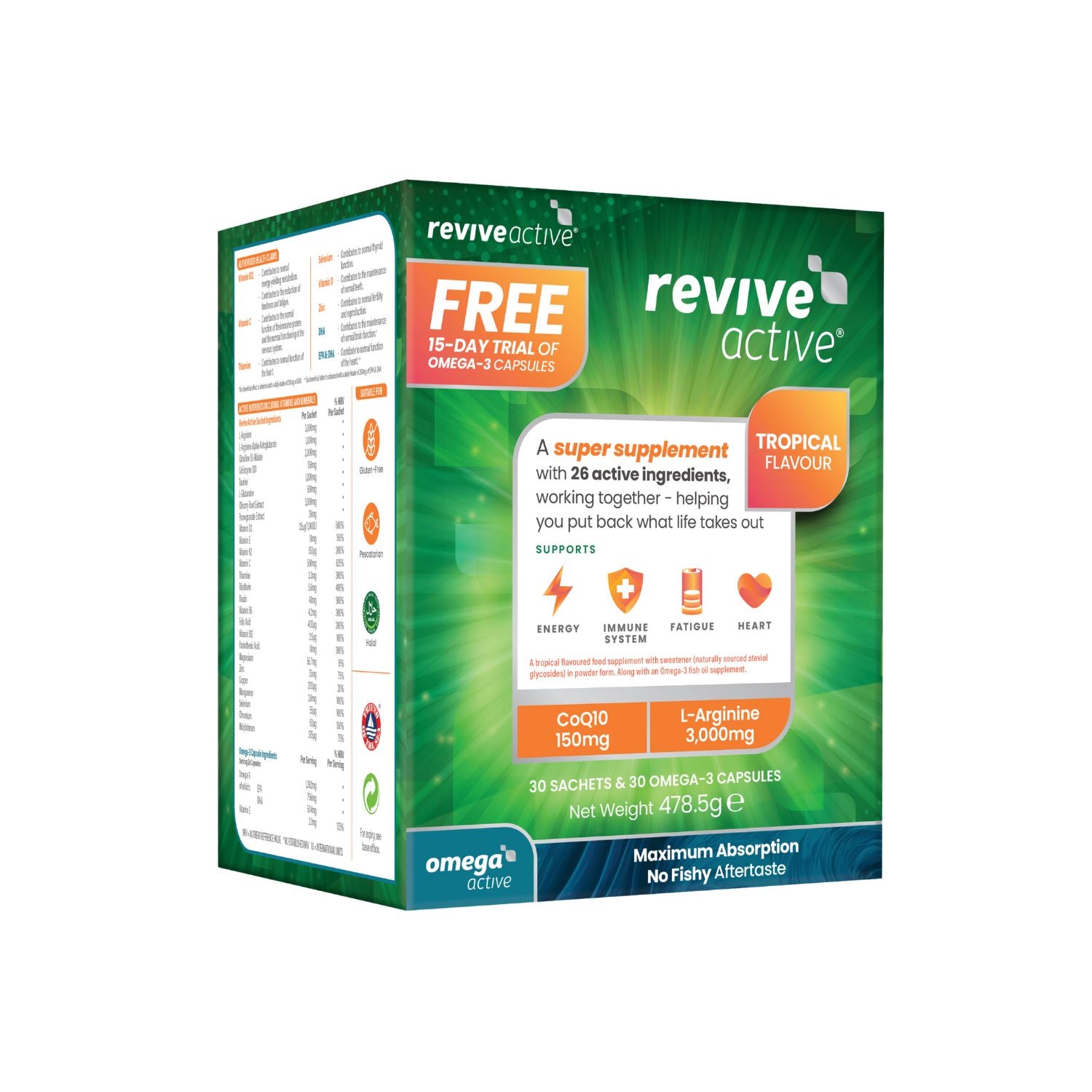 Revive Active Tropical – 30 Day Box & Free 15-Day Omega Active