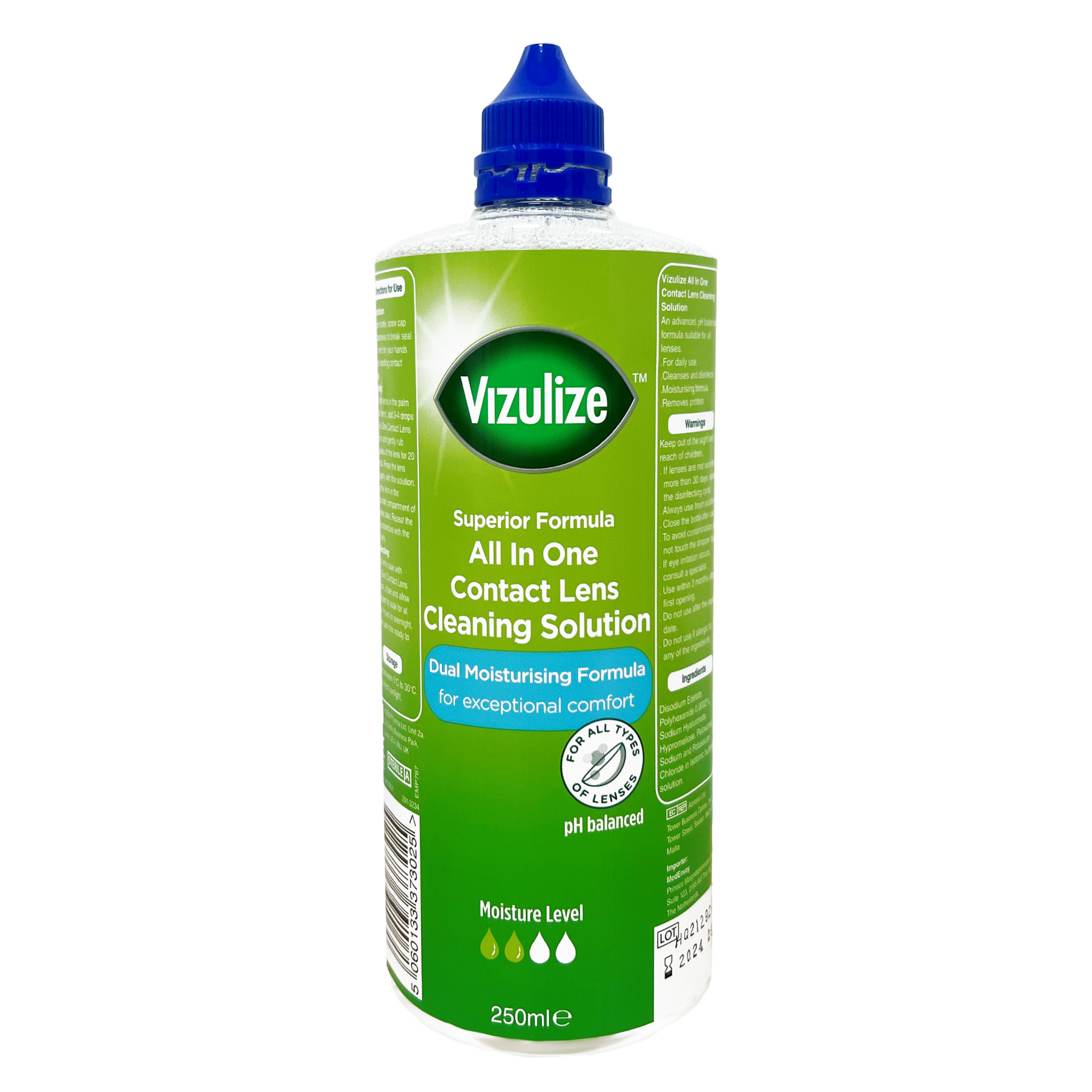Vizulize All in One Contact Lens Cleaning Solution 250ml