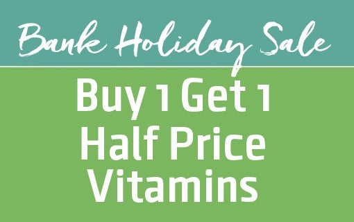 Bank Holiday Buy 1 Get 1 Half price offer on Vitamins*