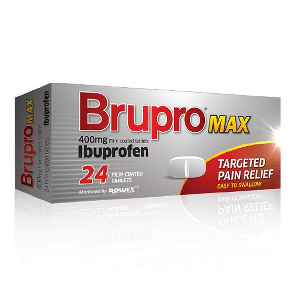 Brupro Max 400mg Iburprofen 24 Tablets