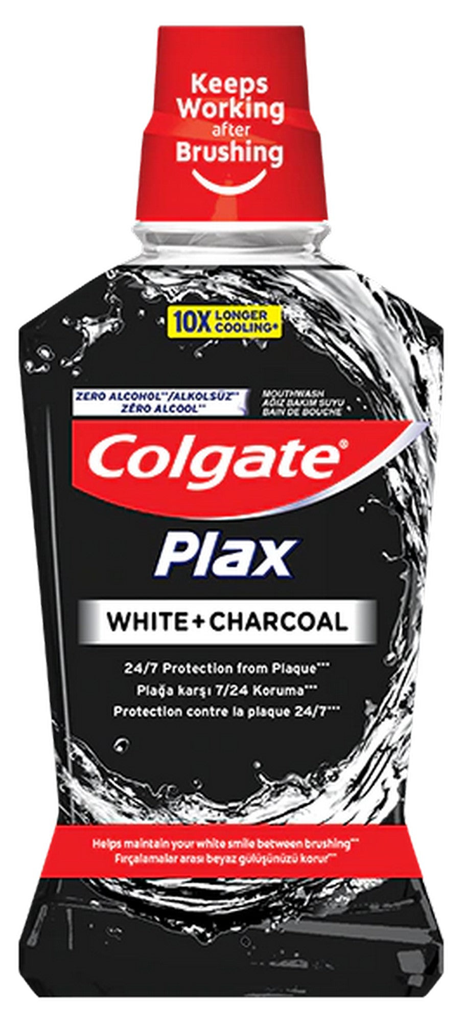 COLGATE PLAX WHITE CHARCOAL MOUTHWASH 500ML