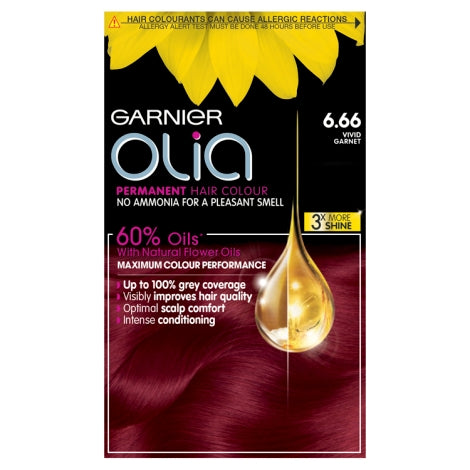 Garnier Olia Glow Permanent Hair Dye Vivid Garnet