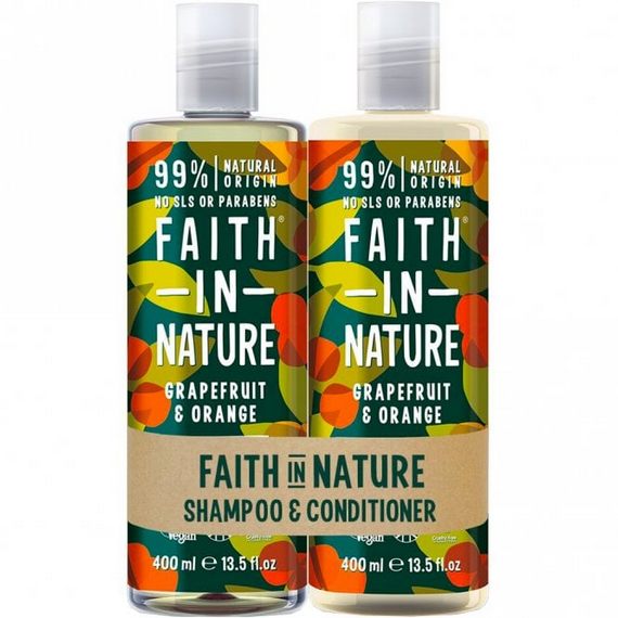 Faith In Nature Shampoo &amp; Conditioner Banded Pack 400ml Grapefruit