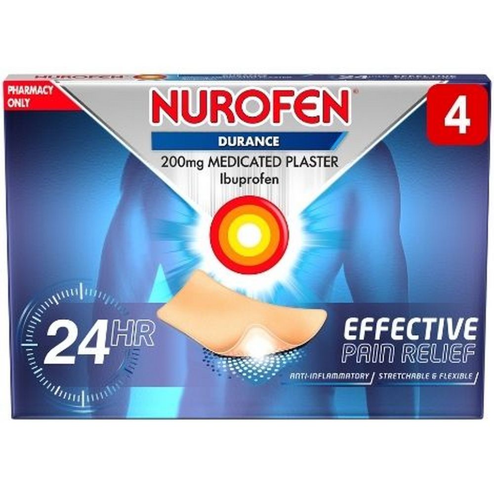 Nurofen Durance Ibuprofen 200mg Medicated Plaster 4&