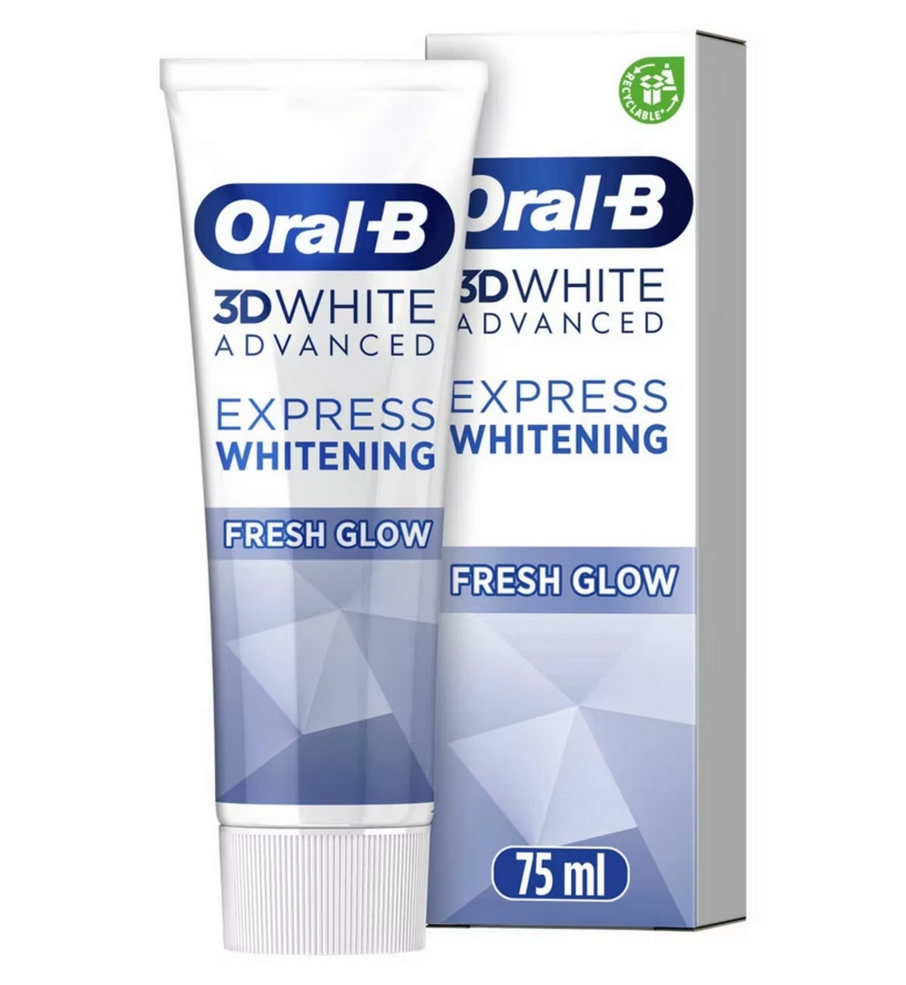ORAL B 3D WHITE EXPRESS WHITENING FRESH GLOW TOOTHPASTE 75ML