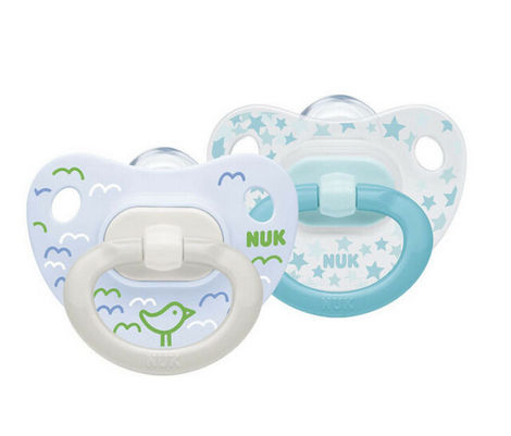 NUK Classic Happy Days Boys Soother with Silicone Teat 0-6 Months Blue