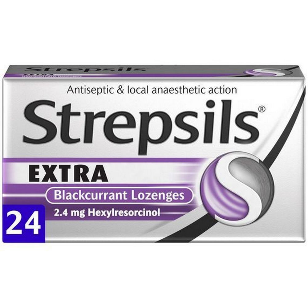 Strepsils Extra Blackcurrant Lozenges 24 Lozenges