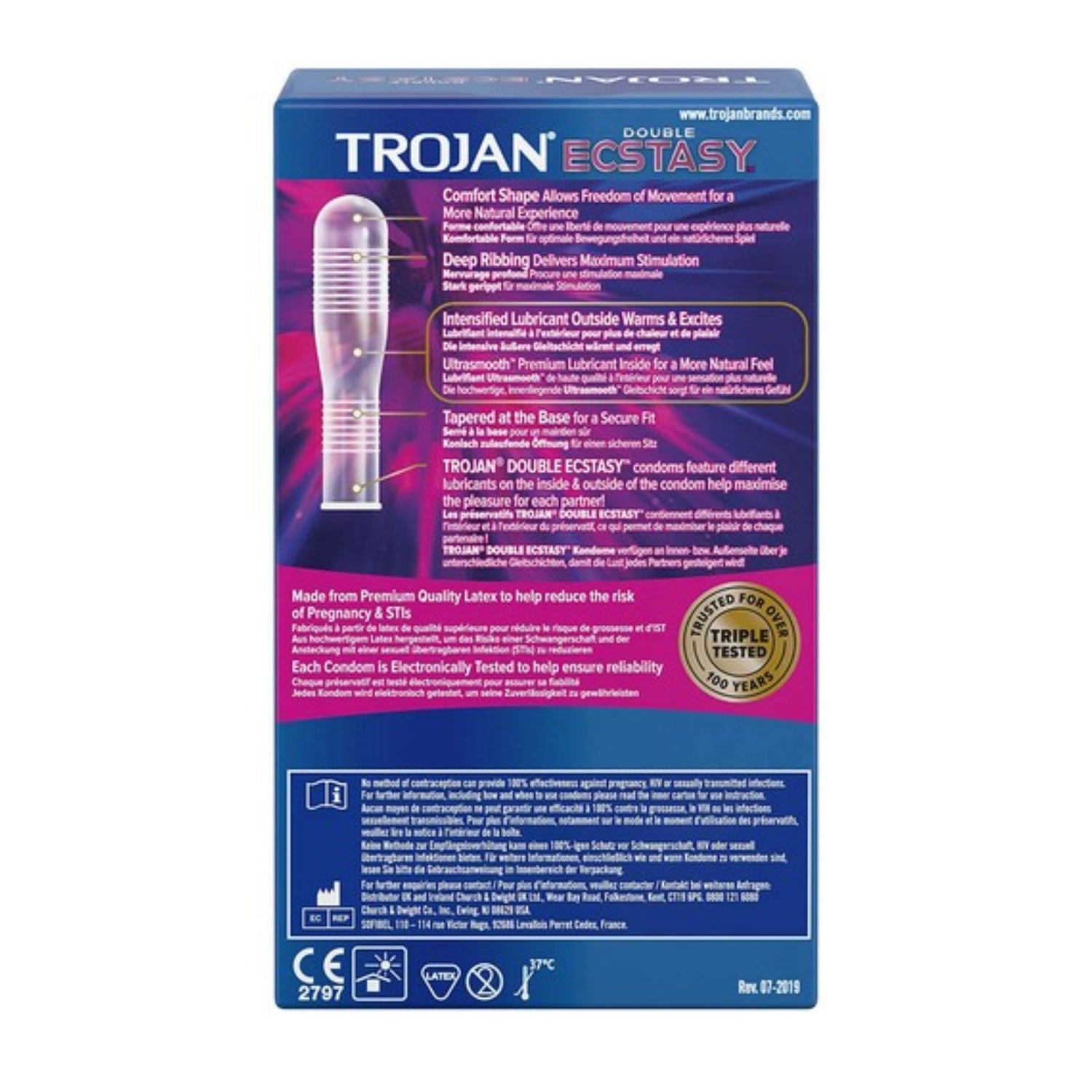 Trojan Double Ecstacy Condoms 10 Pack