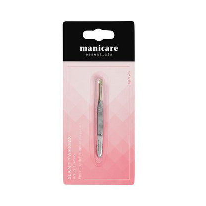 Manicare Slant Tweezer - Gold Plated with Packaging