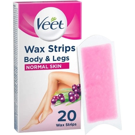 Veet Wax Strips Normal Skin Shea Butter and Acai Berries Fragrance 20 Wax Strips