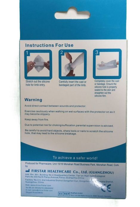 Firstar Waterproof Cast Protector Bathing Cover Back