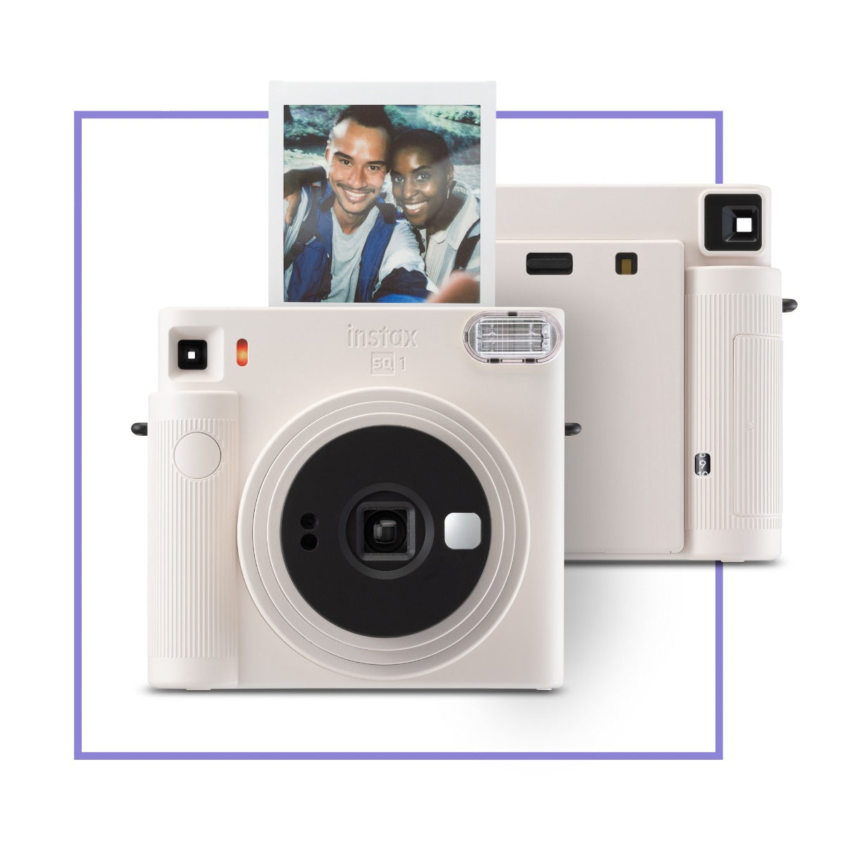 Fuji Instax Sq1 Instant Camera Chalk White Front and Back