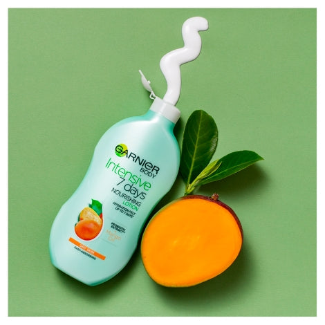 Garnier Intensive 7 Days Mango Probiotic Extract Body Lotion Dry Skin Open