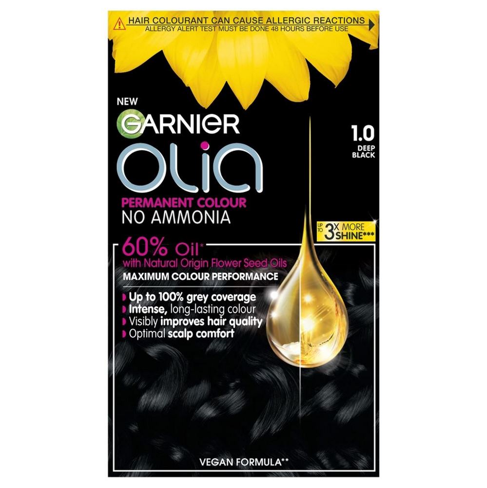 Garnier Olia Glow Permanent Hair Dye Deep Black