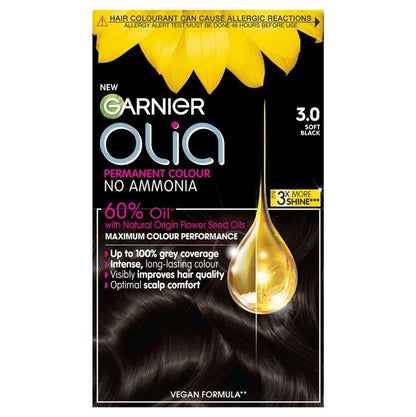 Garnier Olia Glow Permanent Hair Dye Soft Black