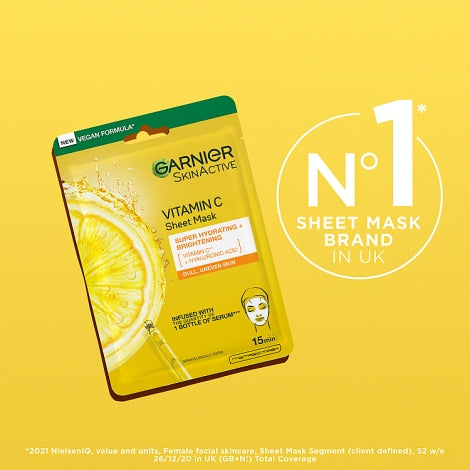 Garnier Brightening &amp; Super Hydrating Vitamin C Sheet Mask 28g