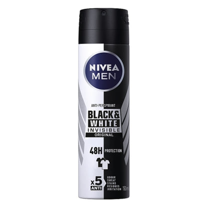 NIVEA Anti-Perspirant Deodorant Spray, Black &amp; White Original, 48 Hours Deo, 150ml
