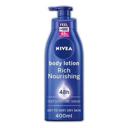 NIVEA Body Lotion for Dry Skin, Rich Nourishing, 400ml