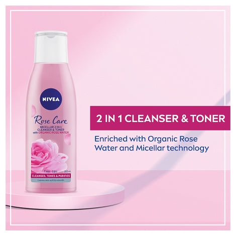 NIVEA Rose Care Micellar 2 in 1 Cleanser &amp; Toner 200ml