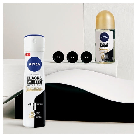 Nivea Deodorant Roll-On black & white invisible silky smooth 48h  anti-perspirant, 50 mL – Peppery Spot