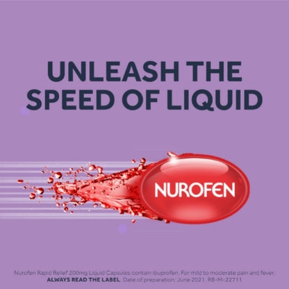 Nurofen Rapid Relief Liquid ibuprofen Capsules 200mg 40&