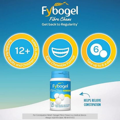 Fybogel Fibre Chews Citrus Flavoured Chewable Tablets 60s