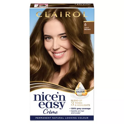 Clairol Nice N Easy Natural Looking Permanent Hair Dye Light Brown