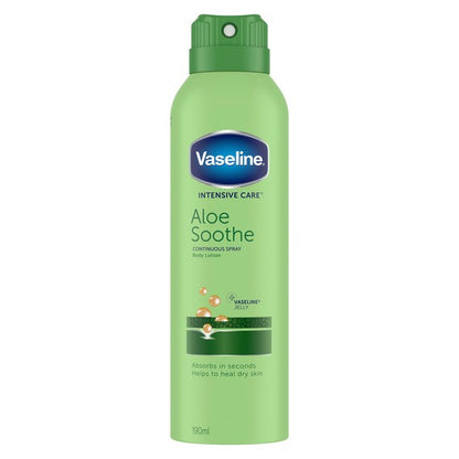 Vaseline Spray &amp; Go Body Moisturiser 190ml Aloe Soothe