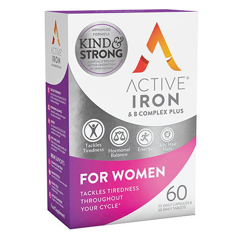 Active Iron &amp; B Complex Plus for Women 30 Daily Capsules &amp; 30 Daily Tablets