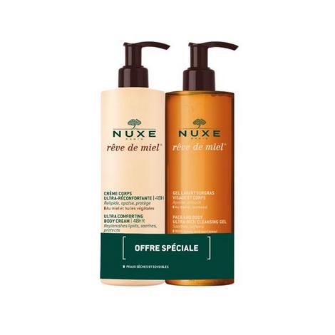 Nuxe Reve De Miel Body Cream &amp; Ultra Rich Cleansing Gel 400ml