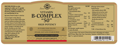 Solgar B-Complex &quot;50&quot; Vegetable Capsules