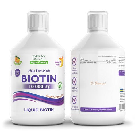 Swedish Nutra Liquid Biotin 10000ug 500ml packshot