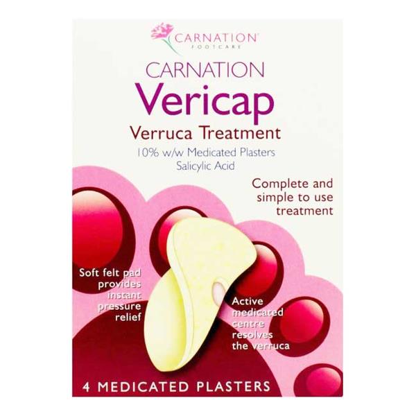 Carnation Footcare Vericap Verruca Treatment - 4 Medicated Plasters