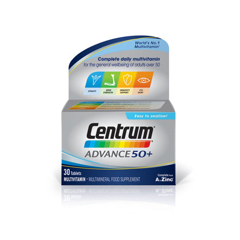 Centrum Advance 50+ Multivitamin Tablets 30s Front