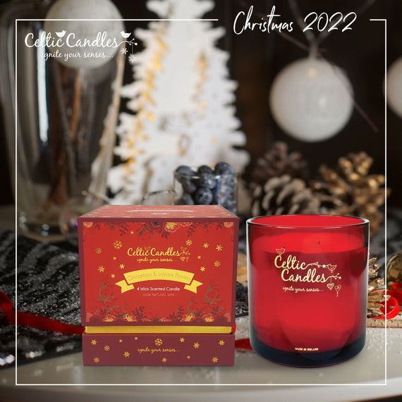 Celtic Candles Cinnamon &amp; Winter Berries 4 Wick Scented Candle