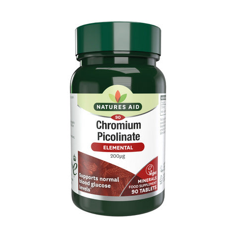 Natures Aid Chromium Picolinate 200ug 90 Tablets Front