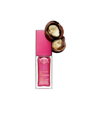 Clarins Lip Comfort Shimmer Oil 7Ml Pretty In Pink White Cream