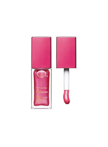 Clarins Lip Comfort Shimmer Oil 7Ml Pretty In Pink White Bakcground