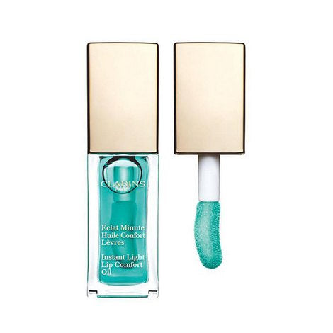 Clarins Lip Comfort Oil 7ml Shimmer Mint Open and Closed