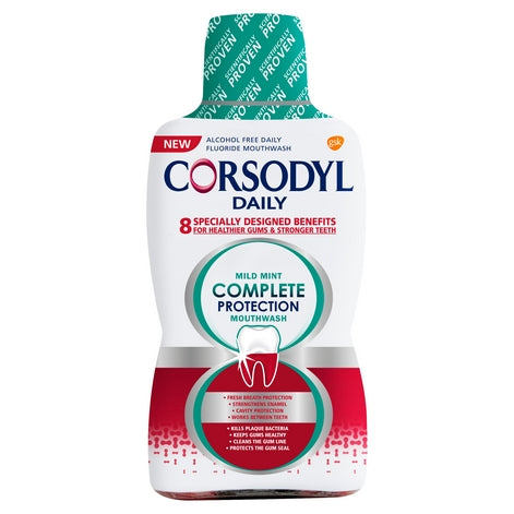 Corsodyl Daily Mild Mint Complete Protection Mouthwash 500ml